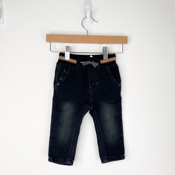 NWT Catimini jeans black denim knit elastic waist pull on size 9 months - Picture 12 of 12